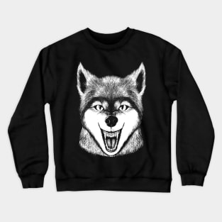 Snarling Wolf - Blanc Crewneck Sweatshirt